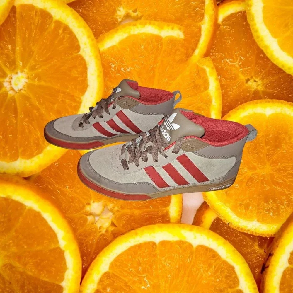 Adidas High Top Sneakers Tan and Orange Size 11 1/2‎